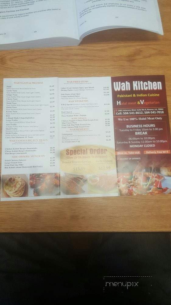 Wah Kitchen - Kenner, LA menu_pic