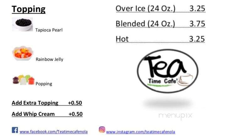 Tea Time Cafe Nola - Kenner, LA menu_pic