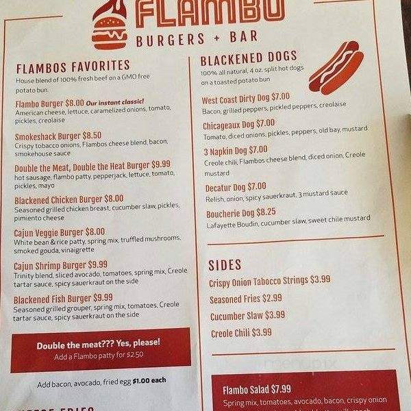 Flambo Burgers & Bar - New Orleans, LA menu_pic