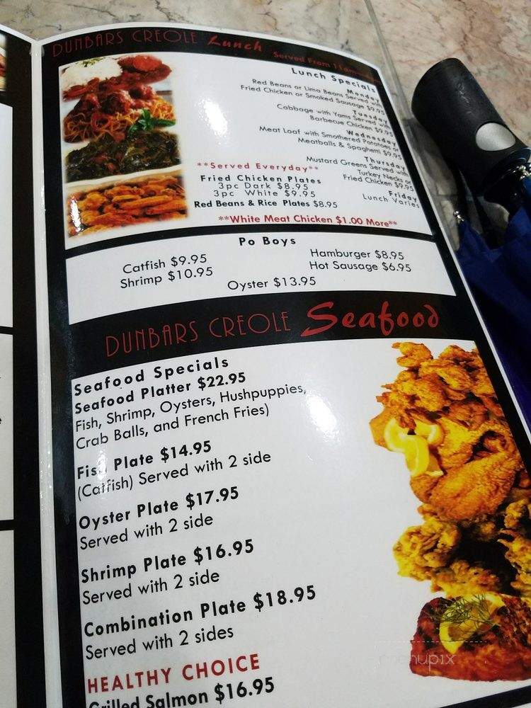 Dunbar's Creole Cuisine - New Orleans, LA menu_pic