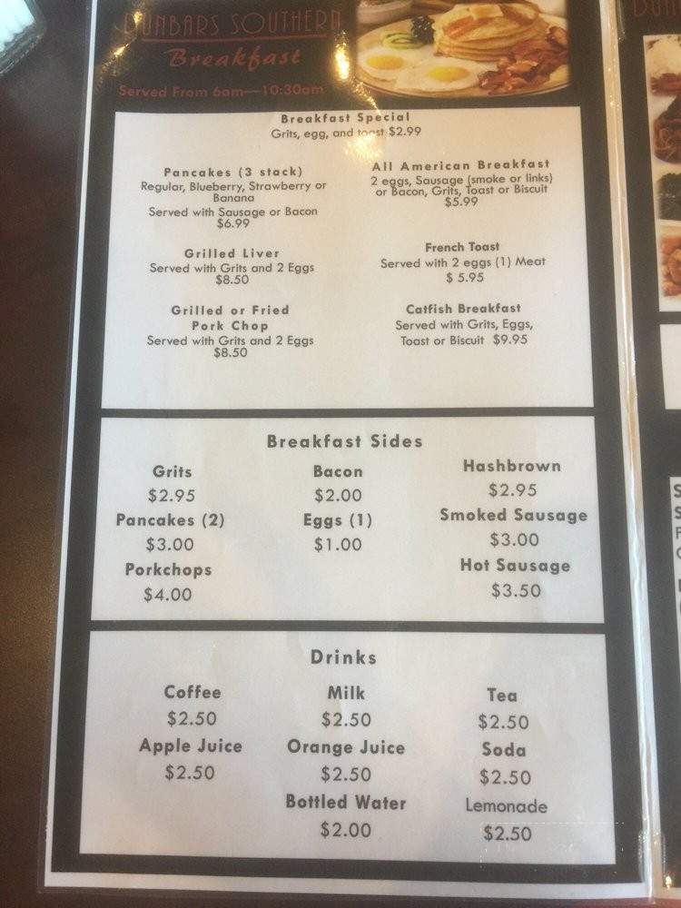 Dunbar's Creole Cuisine - New Orleans, LA menu_pic