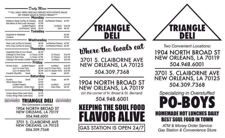 Triangle Deli - New Orleans, LA menu_pic