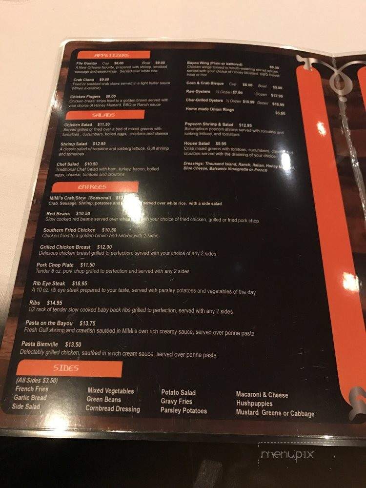 Mimi's Creole Cafe And Oyster Bar - Houma, LA menu_pic