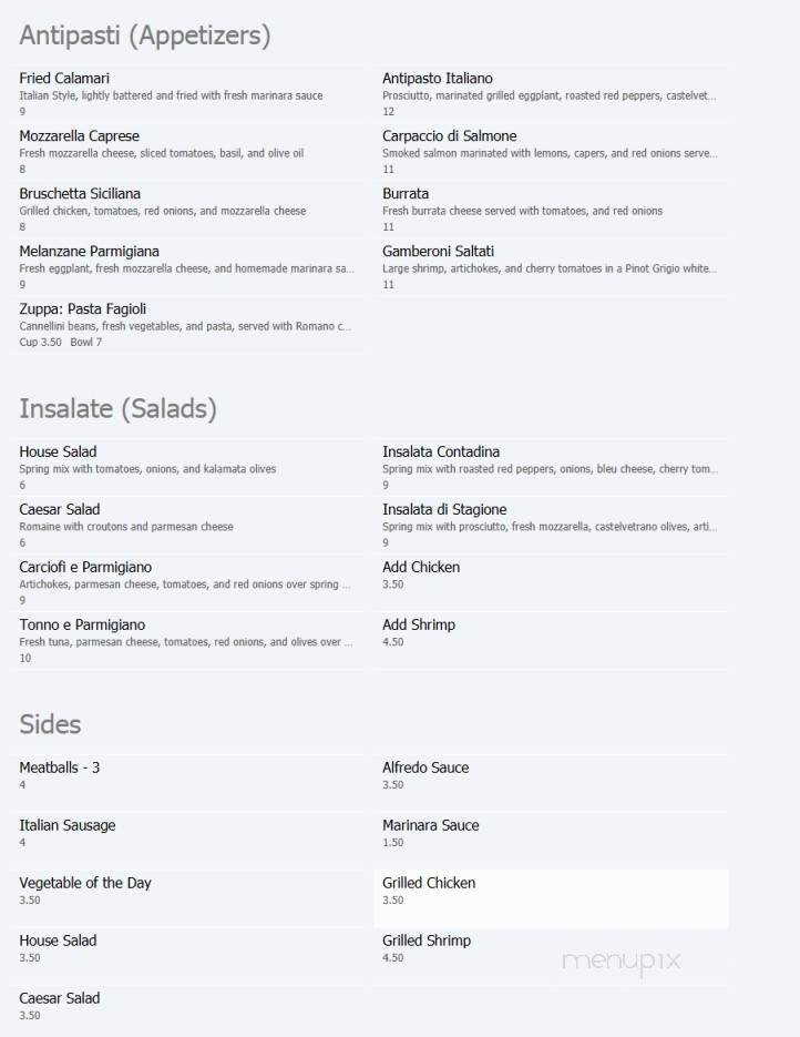 Leonardo's Trattoria & Pizzeria - Mandeville, LA menu_pic