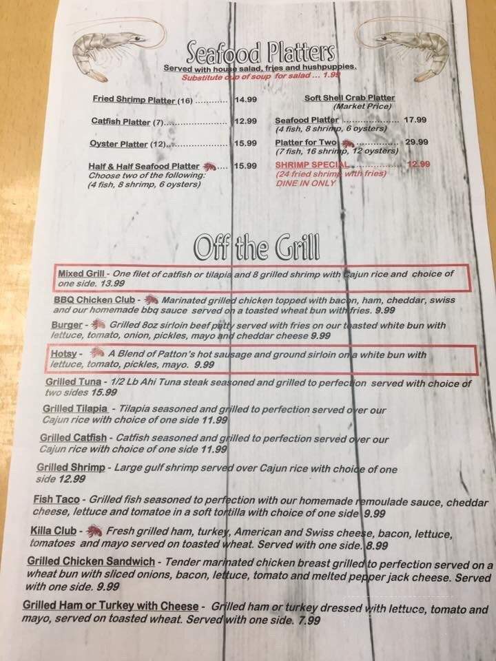 Lester's Seafood Restaurant - Pearl River, LA menu_pic