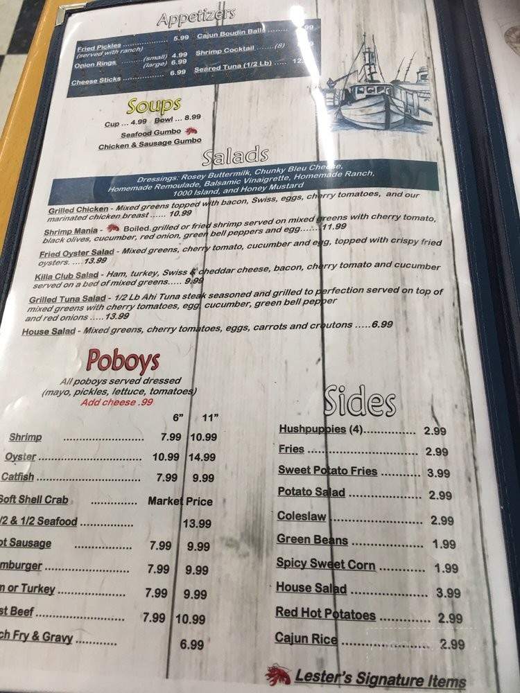 Lester's Seafood Restaurant - Pearl River, LA menu_pic