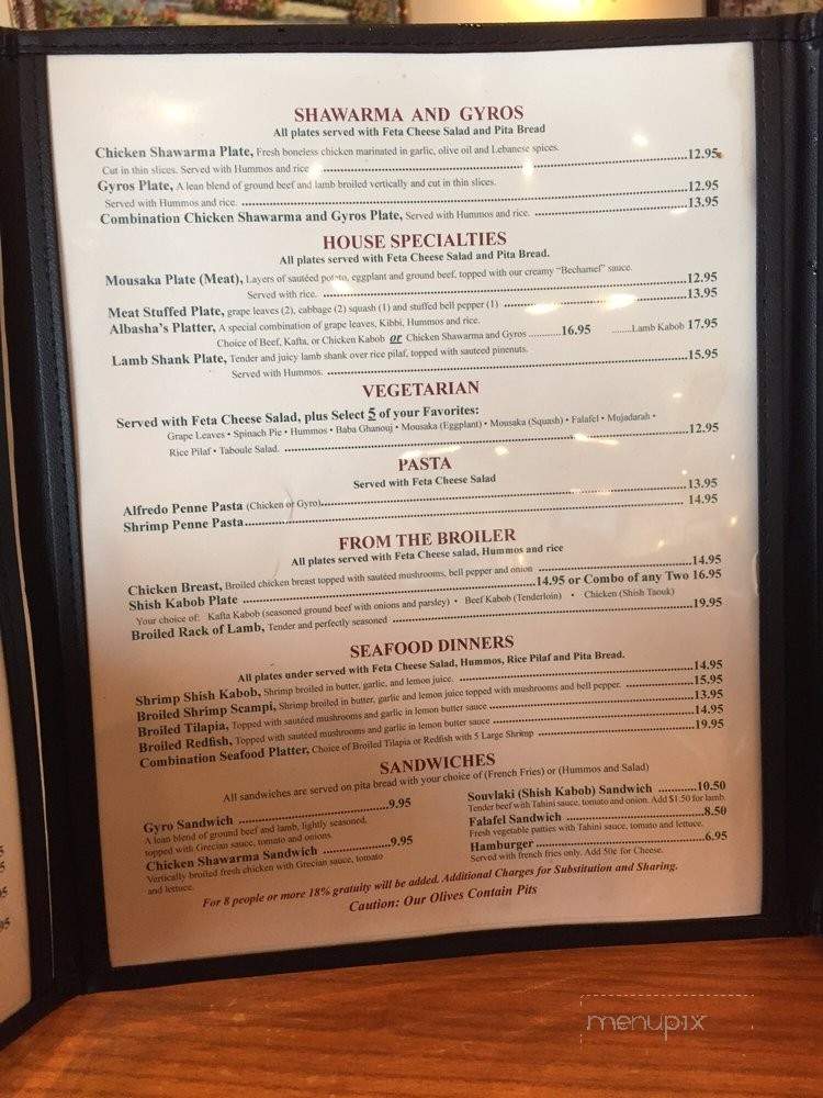 Albasha - Slidell, LA menu_pic