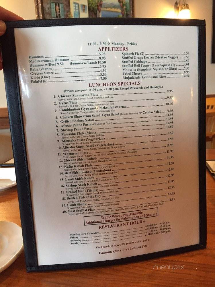 Albasha - Slidell, LA menu_pic