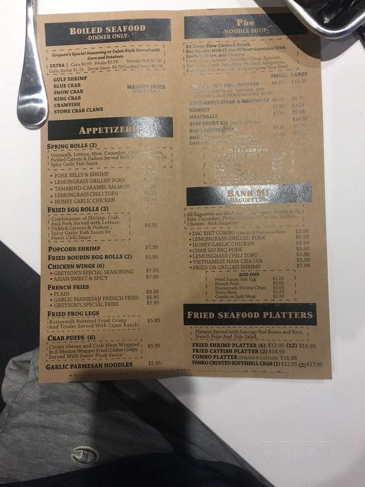 Greyson's Boiling Pot - Lafayette, LA menu_pic