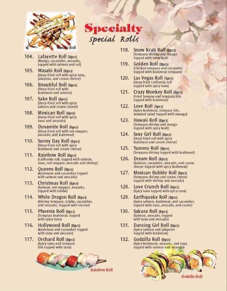Wasabi - Lafayette, LA menu_pic