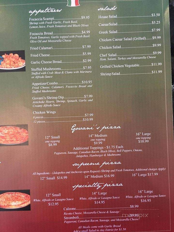 Govani's - Crowley, LA menu_pic