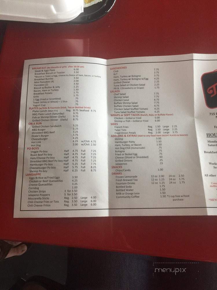 Tony's Lunch Box - New Iberia, LA menu_pic