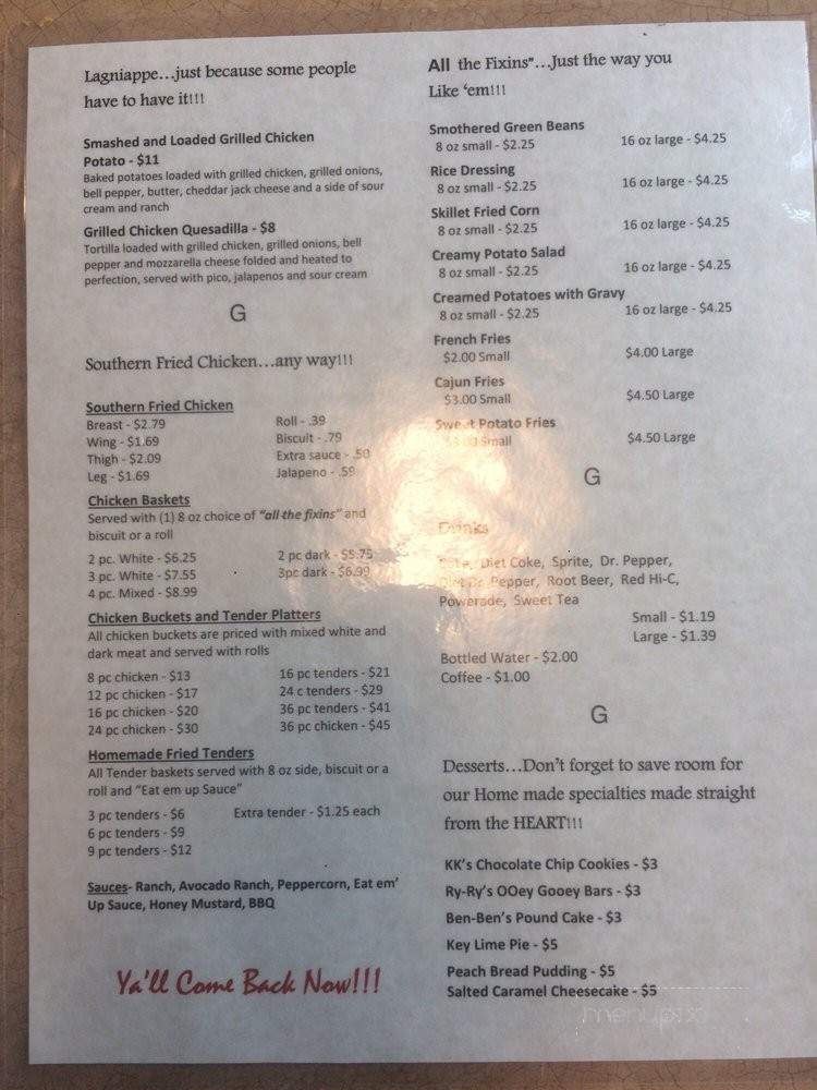 Southern Chicks Cafe & Daiquiris - New Roads, LA menu_pic