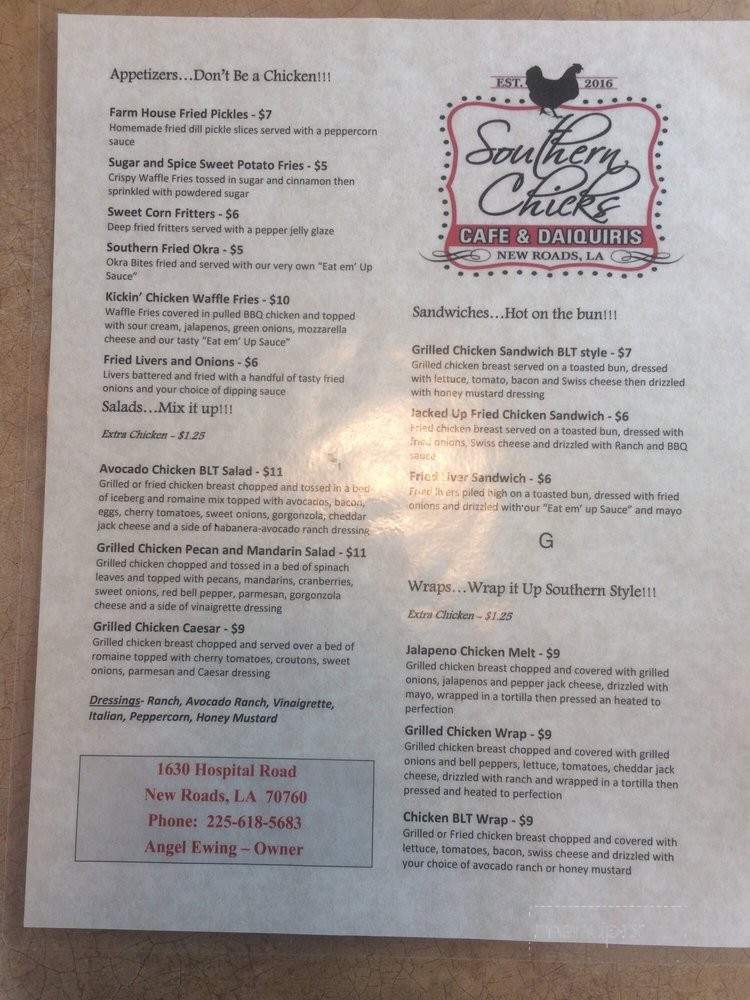 Southern Chicks Cafe & Daiquiris - New Roads, LA menu_pic