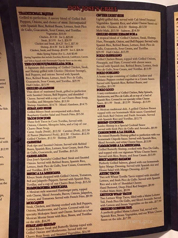 Don Jose's Grill - Baton Rouge, LA menu_pic