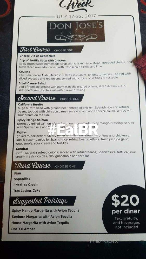 Don Jose's Grill - Baton Rouge, LA menu_pic