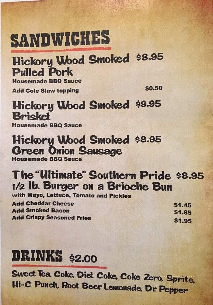 Southern Pride BBQ - Baton Rouge, LA menu_pic