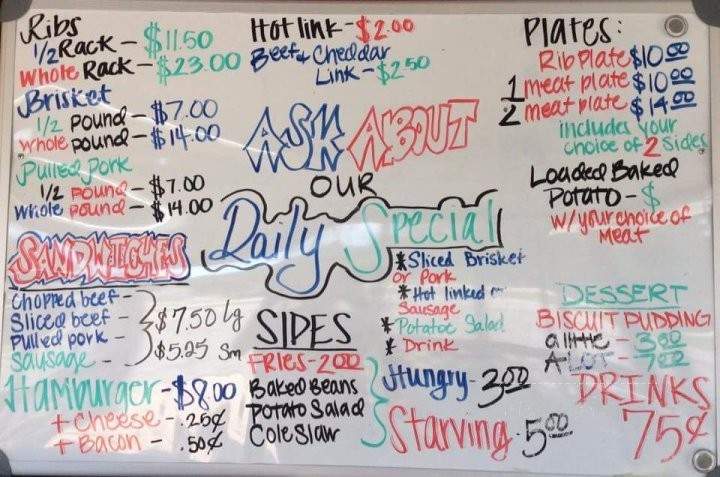 Hole In The Wall BBQ - Stonewall, LA menu_pic
