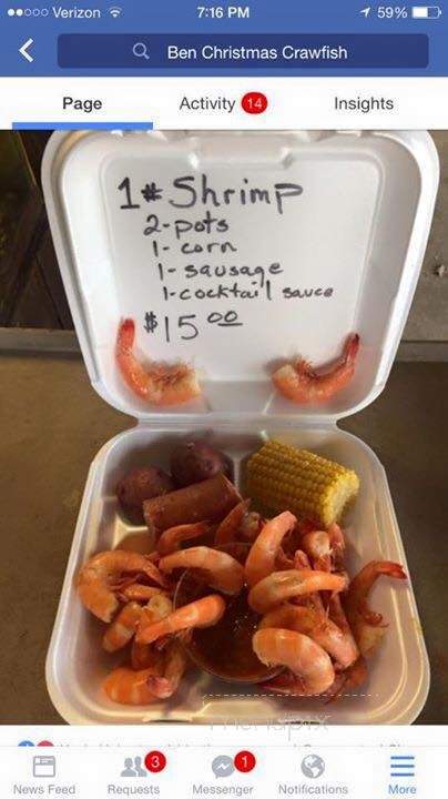 Ben Christmas Crawfish - Ruston, LA menu_pic