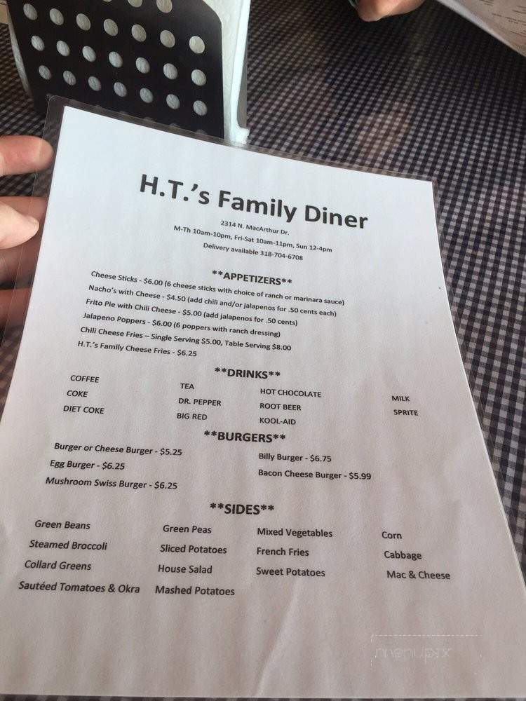HT's Family Diner - Alexandria, LA menu_pic