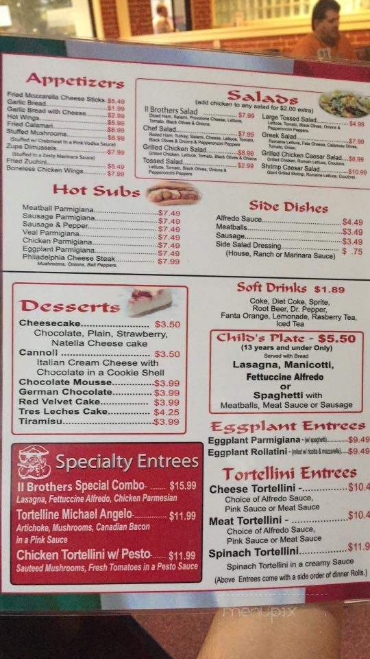 Two Brothers Italian - Magnolia, AR menu_pic