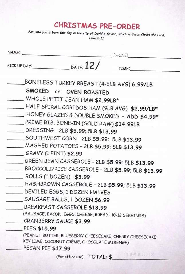 Clampit's Country Kitchen - Hot Springs Village, AR menu_pic