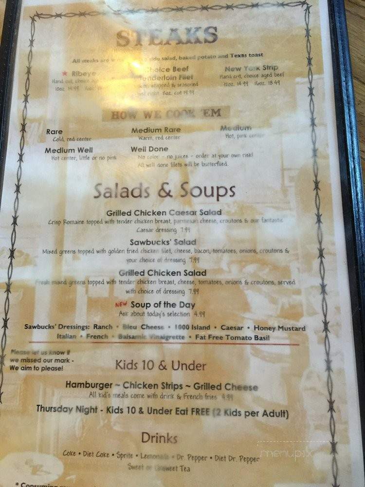 Sawbuck's - White, AR menu_pic