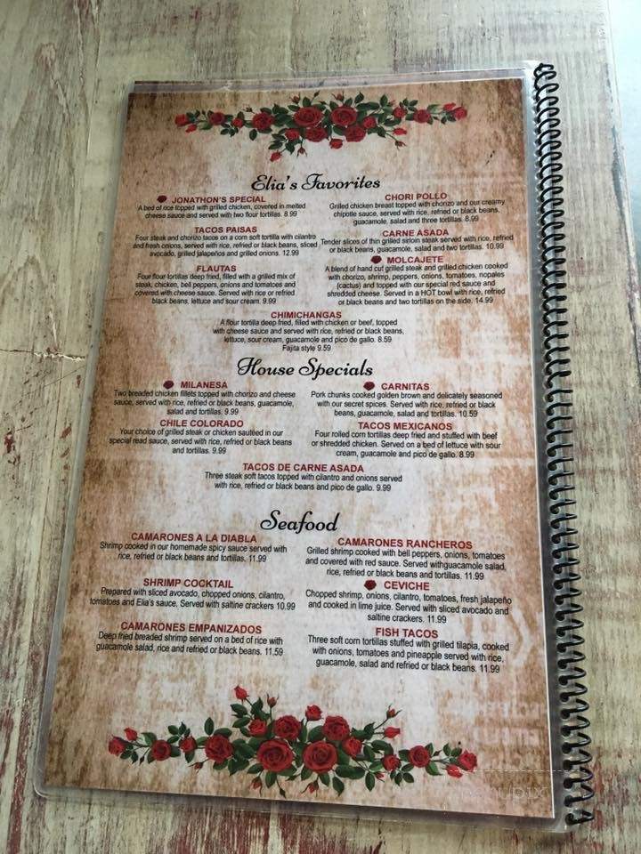 Elia's Mexican Grill - Morrilton, AR menu_pic