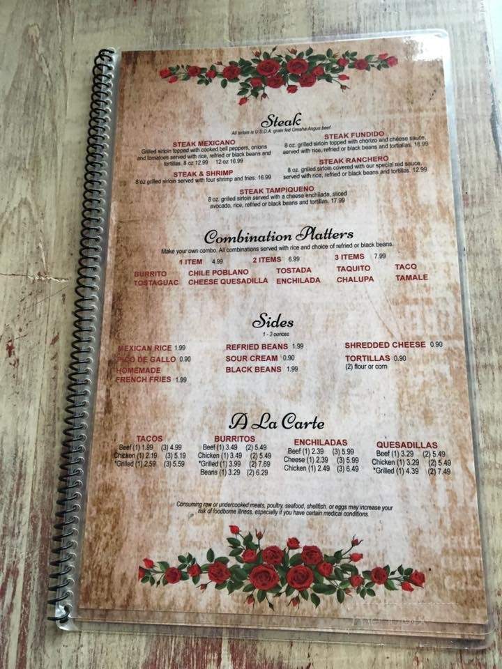 Elia's Mexican Grill - Morrilton, AR menu_pic