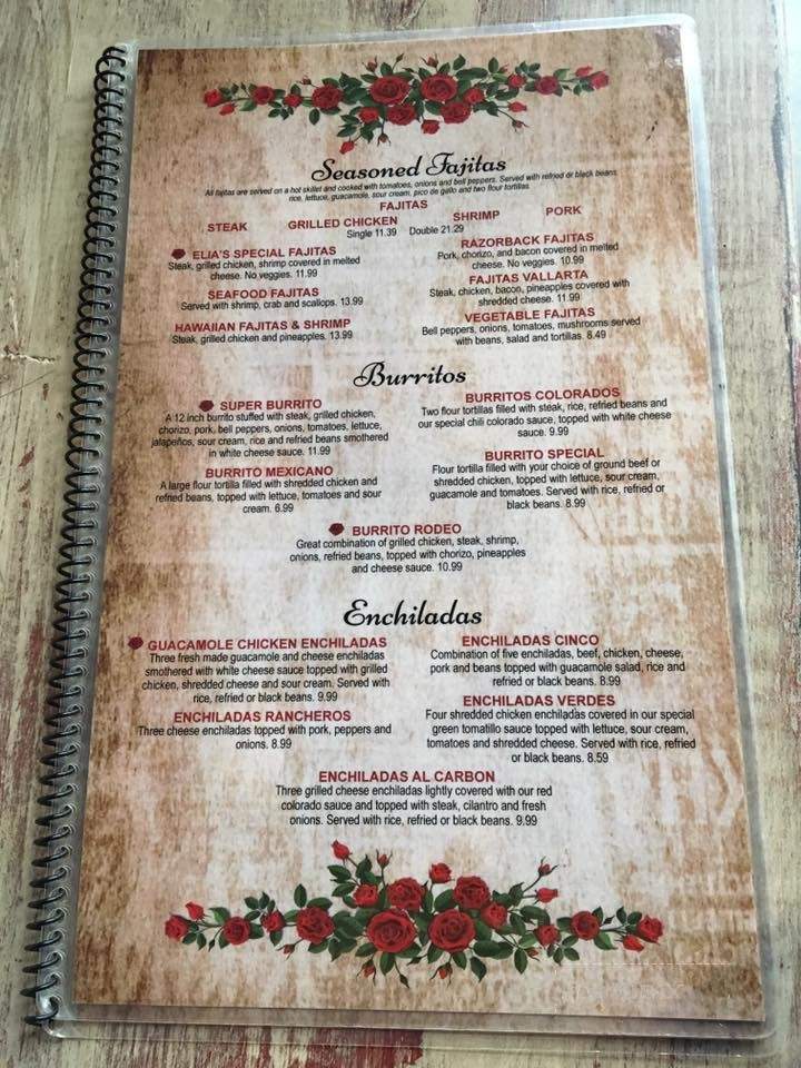 Elia's Mexican Grill - Morrilton, AR menu_pic