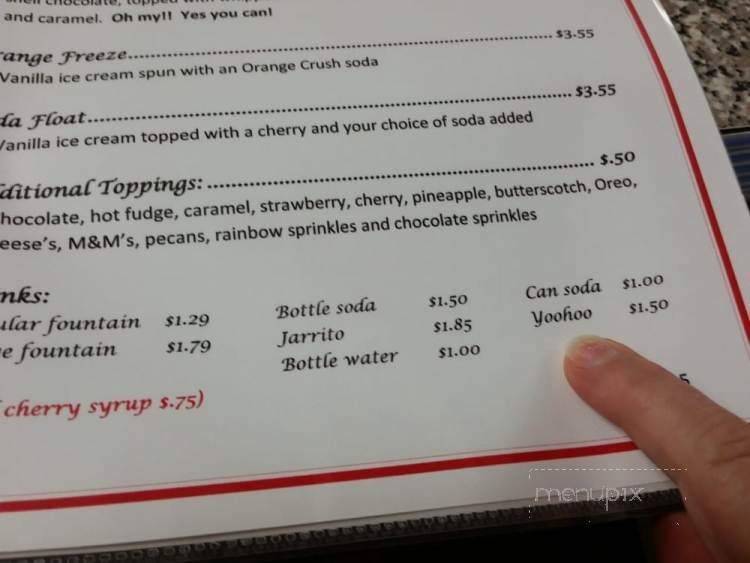 Suzie's Ice Cream Shoppe - Pangburn, AR menu_pic