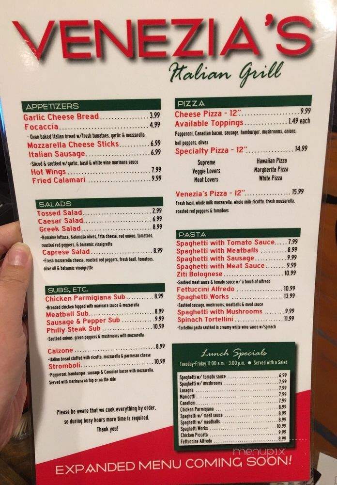 Venezia's Italian Grill - Searcy, AR menu_pic