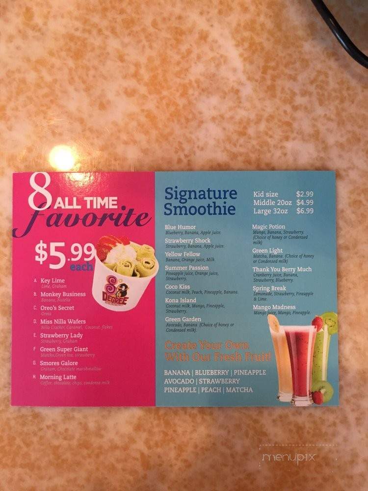 8 Degree - Little Rock, AR menu_pic