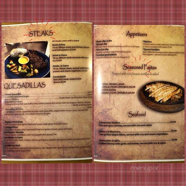 La CueVa Mexican Grill - Jonesboro, AR menu_pic