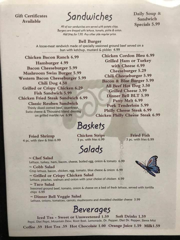 Cindys Diner Bell - Horseshoe Bend, AR menu_pic