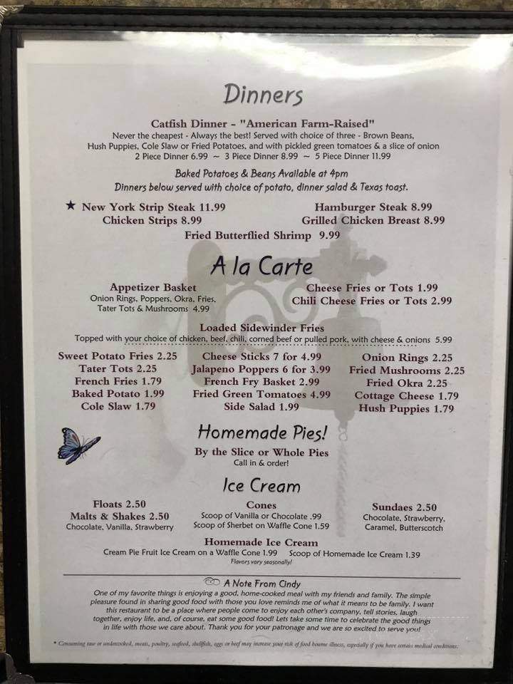 Cindys Diner Bell - Horseshoe Bend, AR menu_pic