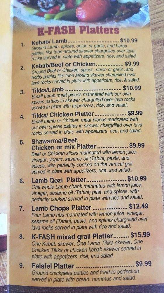K-fash Mediterranean Cuisine - Fayetteville, AR menu_pic
