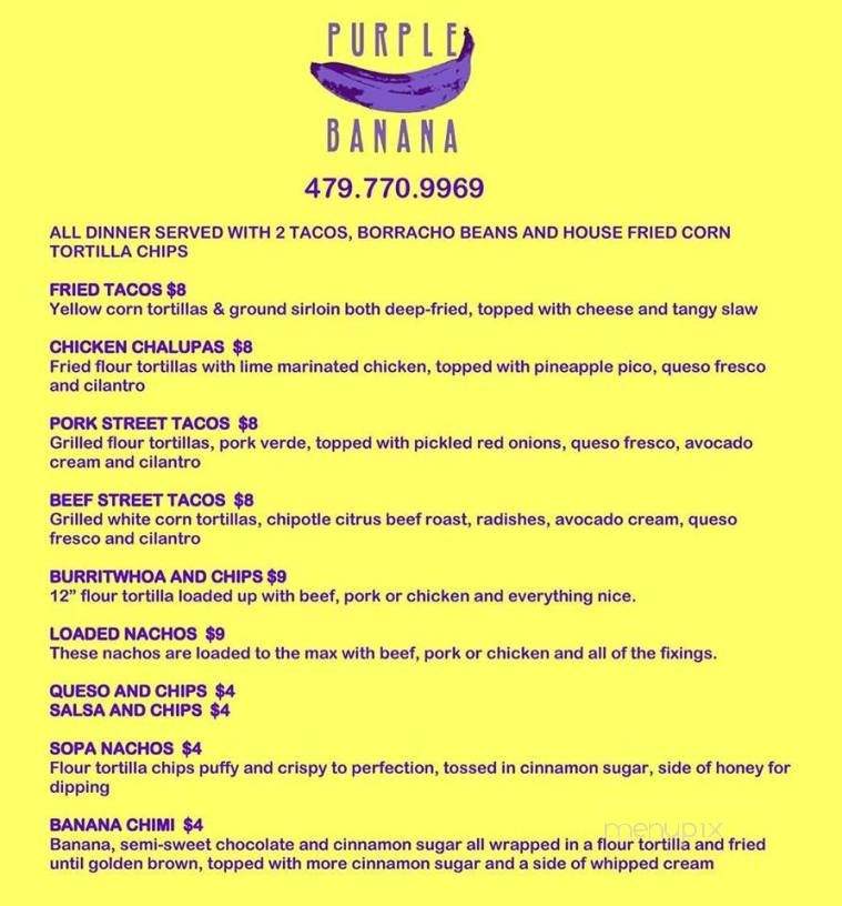 The Purple Banana - Bentonville, AR menu_pic