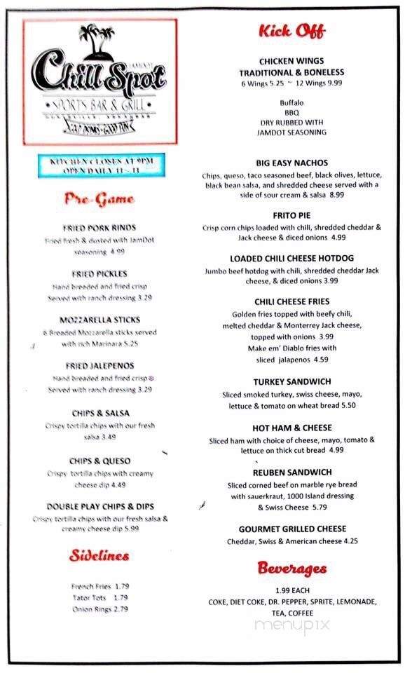 JamDot Chill Spot Sport - Huntsville, AR menu_pic