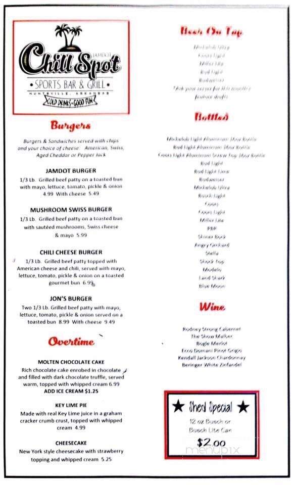 JamDot Chill Spot Sport - Huntsville, AR menu_pic