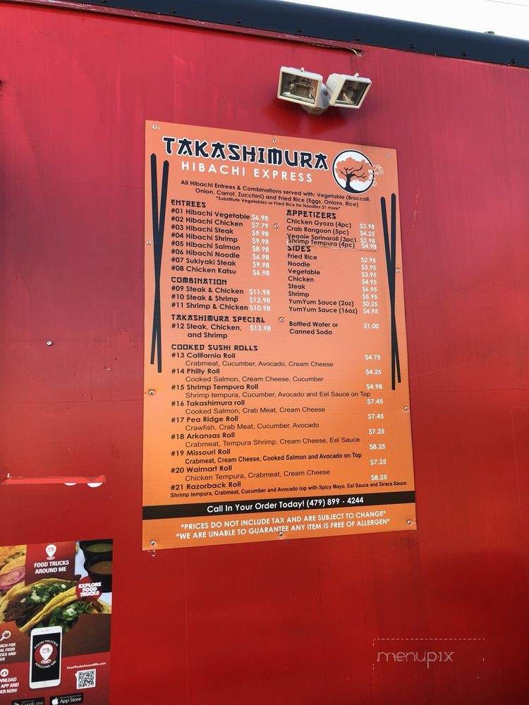 Takashimura Hibachi Express - Rogers, AR menu_pic