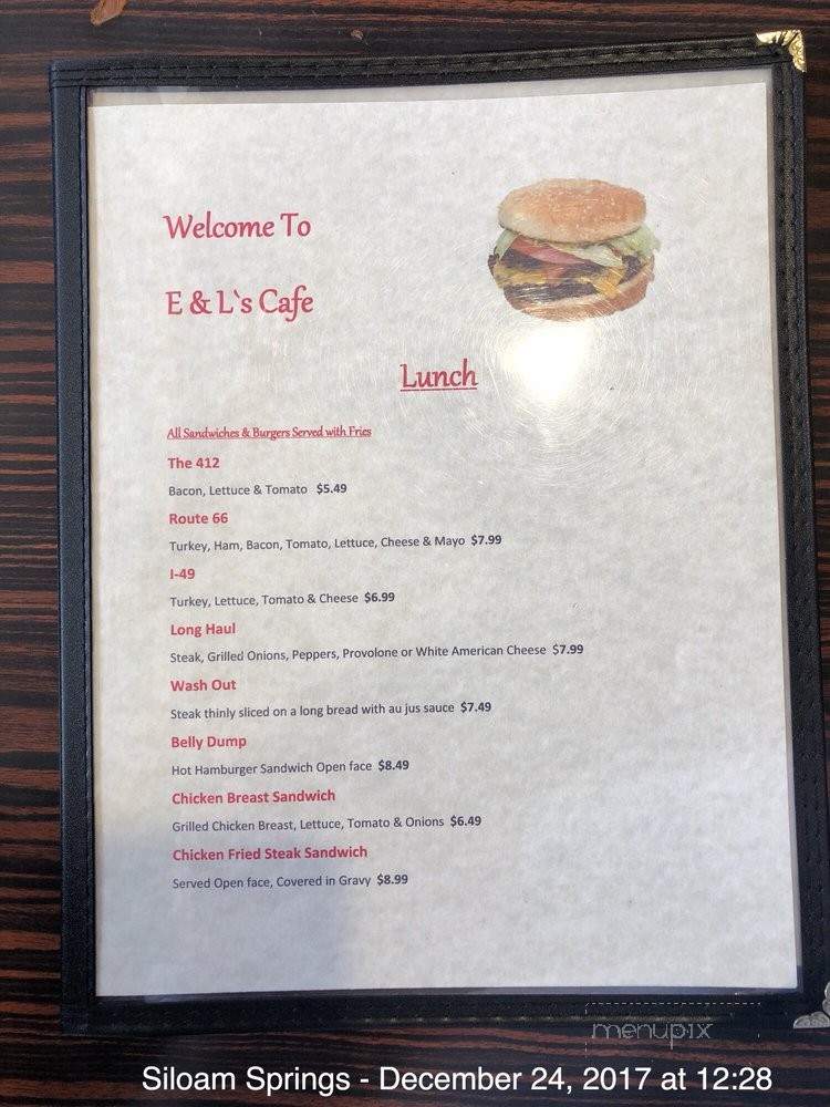 E&L's Cafe - Siloam Springs, AR menu_pic