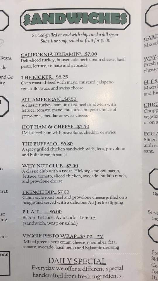 Why Not Cafe - West Fork, AR menu_pic