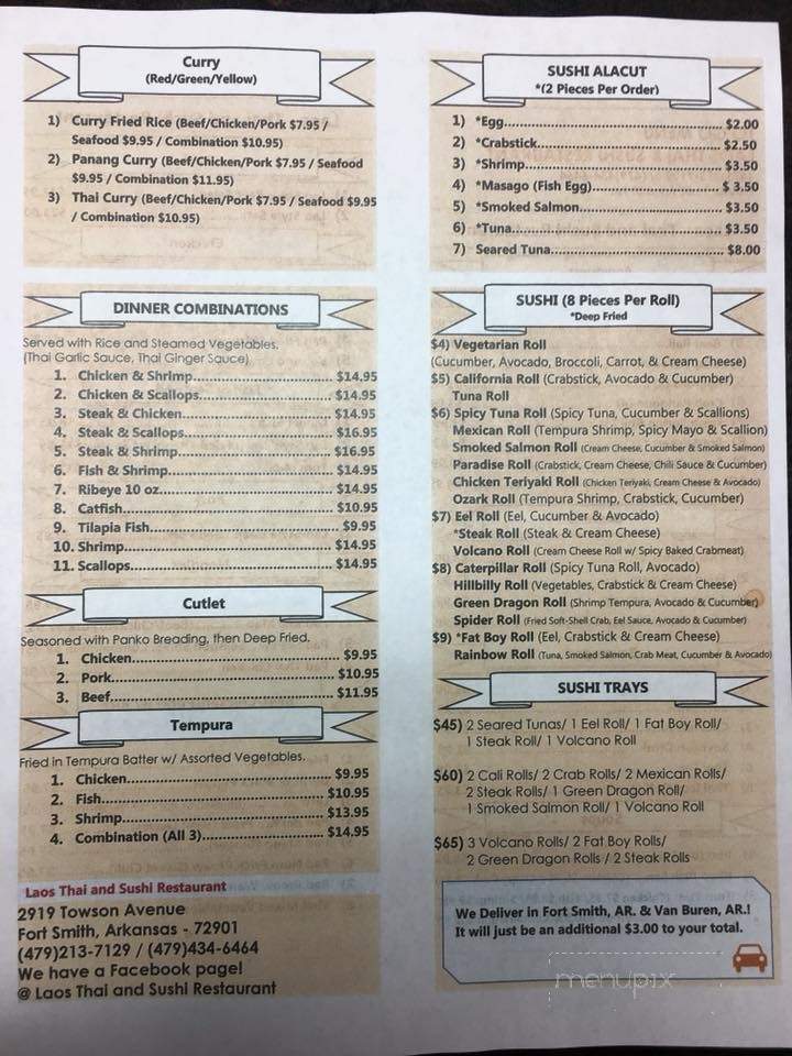 Laos - Fort Smith, AR menu_pic
