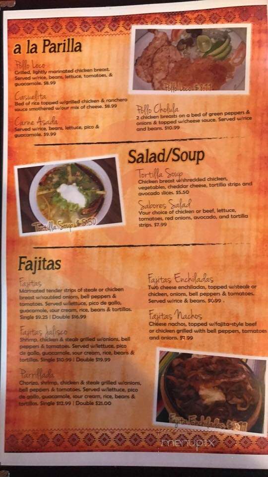 Sabores Mexican Cuisine - Fort Smith, AR menu_pic