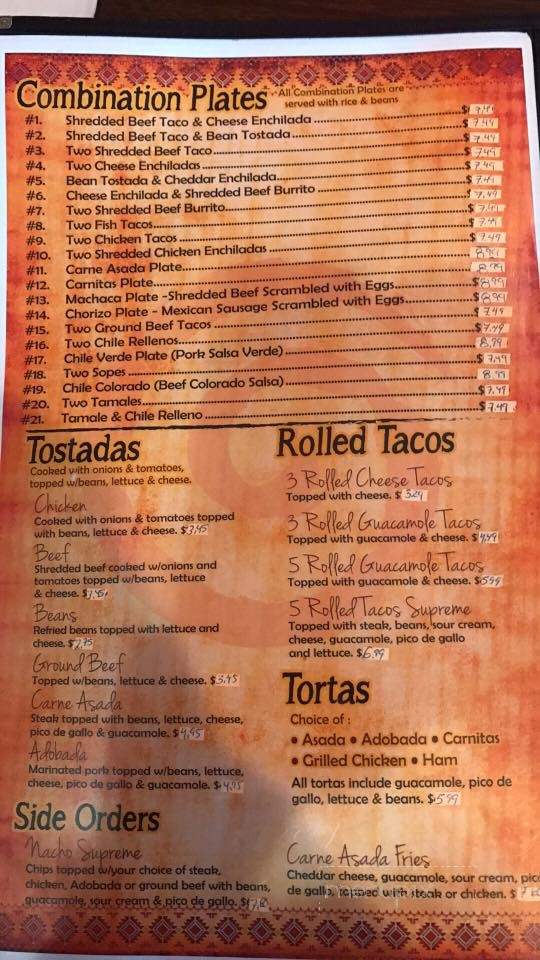 Sabores Mexican Cuisine - Fort Smith, AR menu_pic