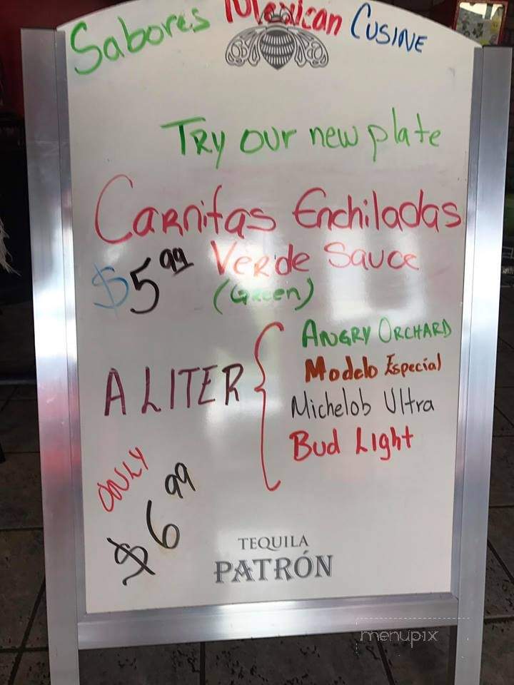 Sabores Mexican Cuisine - Fort Smith, AR menu_pic