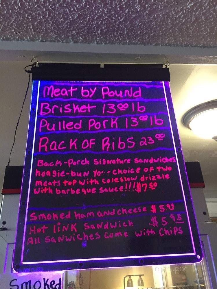 Back Porch Smokehouse - Carnegie, OK menu_pic