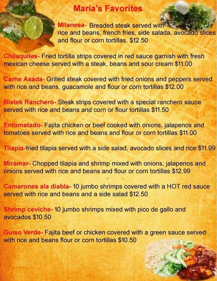 Maria's Mexican Kitchen - Chickasha, OK menu_pic