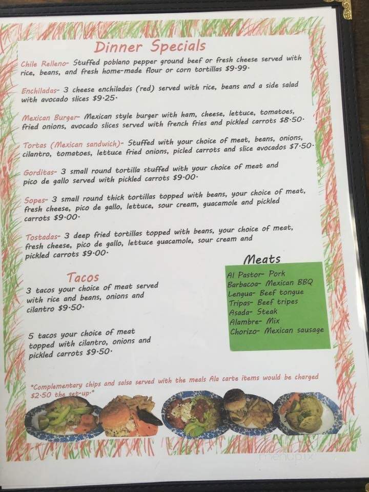 Maria's Mexican Kitchen - Chickasha, OK menu_pic
